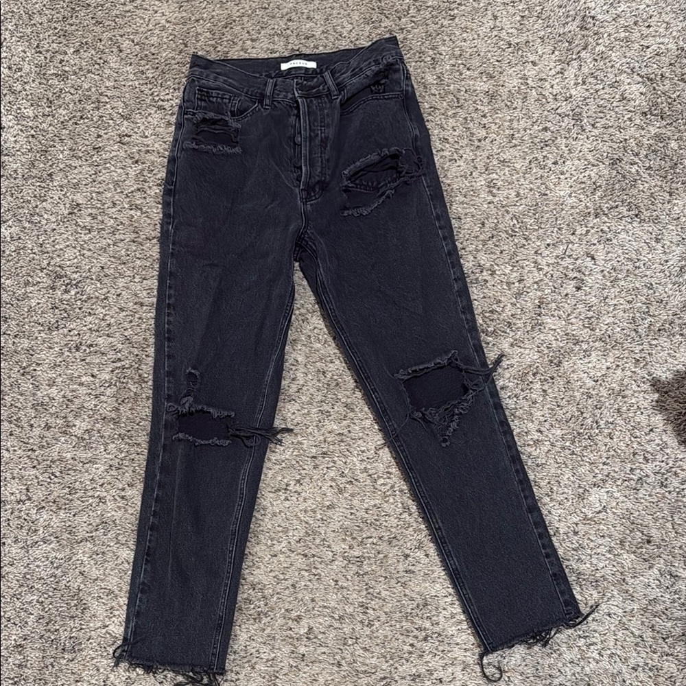 Women's Black Distressed Jeans